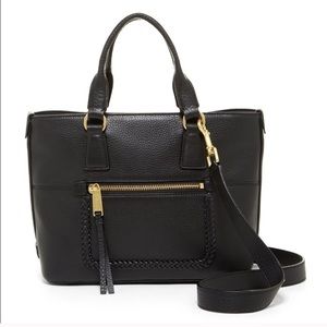 Black leather bag